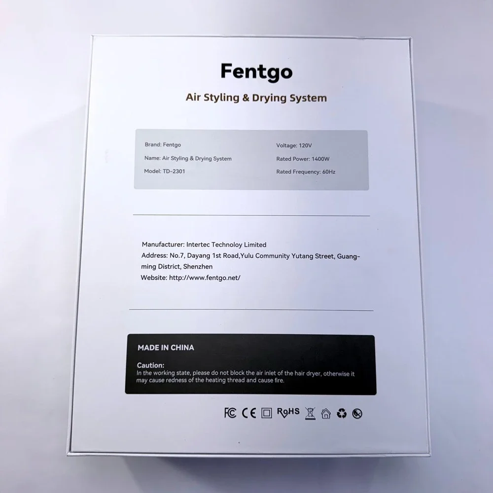 NEW Fentgo Air Styling & Drying System 5-in-1 Multi-Styler Pink Gold TD-2301